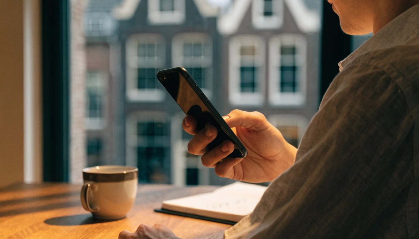 Persoon bevestigt mobiele storting via telefoon